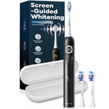 SAKYPRORAL AI Sonic Electric Toothbrush for Adults with Brushing Score & Smart Timer Display, 6-Zone Tracking, Rechargeable Whitening Brush with Soft Heads (Midnight Black)