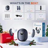 Villear OTC Hearing Aids for Seniors, 16-Channel Digital Chip for Clear Speech, Intelligent Noise Reduction & Anti-Howling, 80Hrs Rechargeable, Invisible Comfortable Fit for People with Hearing Loss