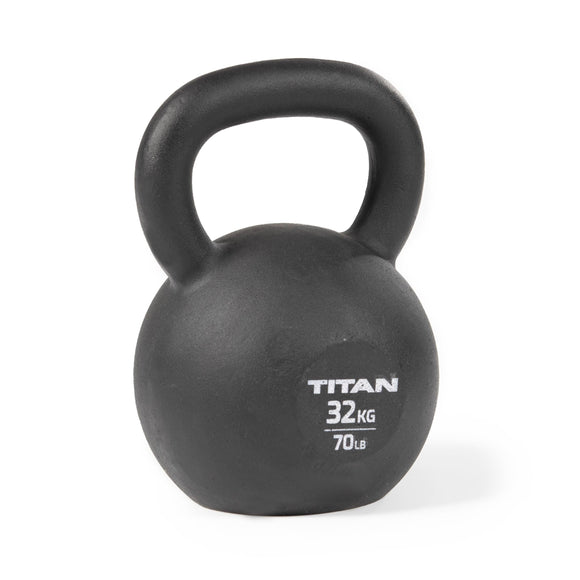 Titan Fitness 32 KG Cast Iron Kettlebell, Single Piece Casting, KG and LB Markings, Full Body Workout Titan Fitness