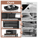 SYKIARIOL Rolling Cart with Drawers,10 Drawer Rolling Cart, Rolling storage cart with drawers, Black Rolling Drawer Cart, Teacher Rolling Cart