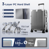 ALPHA CAMP 2 Piece Luggage Sets with Aluminum Frame (20/28 Inch,Grey)
