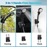 COOLIGO Portable Camping Shower with Heater, 6000mAh Rechargeable Camping Shower with 2000W Immersion Heater, LED Display, Heated Outdoor Shower for Travel, Hiking, Car, Pet