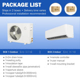 Garvee 9000 BTU Mini Split AC w/Remote Control19 SEER2 Cools Up to 450 Sq. Ft,Ductless Inverter Mini Split System w/0.75 Ton Heat Pump Pre-Charged & Installation Kit, Ultra-Quiet
