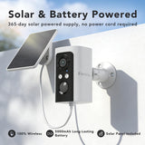 FAMVIVA 2K Security Cameras Wireless Outdoor with Solar Panels, Battery Powered Cameras for Home Security, Color Night Vision, AI Motion Detection, Spotlight & Siren Alarm, 2.4GHz, Waterproof，White-4P