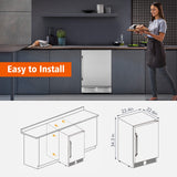 Velieta 24 Inch Outdoor Beverage Refrigerator Cooler,Stainless Steel Wide Refrigerator for 210 Cans,Fit Perfectly for 24" Space Built-in Counter