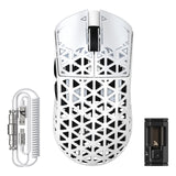ATTACK SHARK R5 Ultra Wireless Gaming Mouse,39g Superlight Carbon Fiber Hollowed-Out,PAW3950MAX Optical Sensor Nordic 52840 MCU 8K Polling 42K DPI,BT/2.4G/USB-C Mice with Coiled Cable for PC/Mac-White