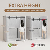 44-48" W x 76" H Glass Shower Door, Frameless Shower Door with 5/16" (8mm) Clear SGCC Tempered Glass, Explosion-Proof Film, Stainless Steel Hardware, Matte Black