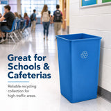 Getzi 5 Pack Blue 50 Gallon Square Commercial Recycling Bin