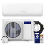 DELLA Motto Series Mini Split AC, 208-230V 17 SEER2 Cools up to 550 Sq.Ft, 12000 BTU Air Conditioner & Heater with 1 Ton Pre-Charged Heat Pump, Works with Alexa and WiFi