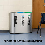 Zedfire 33 Gallon Stainless Steel Commercial Trash, Recycling & Compost Bin