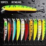 LUREBITE 43PCS Bass Fishing Lures Kit Set Topwater Hard Baits Minnow Crankbait Pencil VIB Swimbait for Bass Pike Fit Saltwater and Freshwater