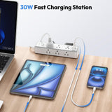 NTONPOWER Desk Clamp Power Strip 10 FT, 20W USB C Fast Charging Station