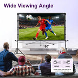 VntB 100 inch Projector sreen and Stand, Outdoor Indoor Projector Screen16:9 Foldable Portable Projector Screens for Movie Night Support Double Sided Projection