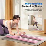 MERACH Pilates Board, Multifunctional Abdominal Plate, Detachable Ab Trainer Machine with Anti-Slip and Quiet Design, Portable Pilates Reformer (Pink)