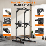 DONIUZ Power Tower Pull Up Bar and Dip Station, Multi-Function Home Gym, Strength Training Fitness Equipment, Height Adjustable(DZ-580A)