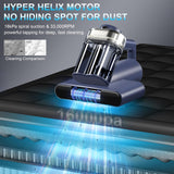 Teant Mattress Vacuum Bed Vacuum Cleaner with 253.7nm UV-C Light, Hyper Helix Motor with 16kPa Strong Suction & 33000 RPM/Min Tapping, HEPA Filter, 149℉ Heat & Ultrasonic & Anion for Bed and Pet.