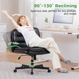 GTPLAYER Criss Cross Legged Office Chair with Wheels, Extra Wide Armless Comfy Desk Chair for Home Bedroom