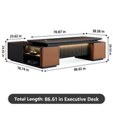 HHEvergreenEnsemble Executive Desk with Thickened Desktop (86.61IN)