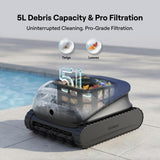 Beatbot Sora 10 Cordless Pool Vacuum Robot for Inground & Above Ground Pools, 6800 GPH Suction, Floor/Wall/Waterline/Shallow Area Cleaning, Waterline Parking, 300 Mins Runtime, Midnight Blue