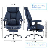 EXCEBET Big and Tall Office Chair with Footrest, PU Leather High Back Executive Office Chair 400lbs
