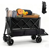 400L Large Capacity Double Decker Folding Wagon, Foldable 450lbs Heavy Duty Beach Cart with All-Terrain Big Wheels