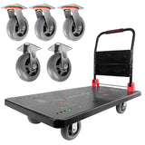 Foldable Push Cart Dolly w/Five 360 Swivel 6'' Wheels, 1600LBS Capacity Heavy Duty Moving Platform Trucks Hand Cart