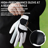 FINGER TEN Golf Gloves Men Right Left Handed Golfer 6 Pack(White-6 Pack, M/Large, Right)