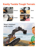 VEVOR Remote Control Excavator Toy, 1:14 Scale Remote Control Digger with Metal Shovel, 22 Channel RC Excavator with Lights & Sounds, Full Functional Construction Vehicles for Kids, Birthday Present