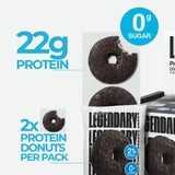 Legendary Foods Protein Donuts - 22g Protein, Cookies and Cream, Zero Sugar Snack, Gluten Conscious, Low Carb, Keto Suitable, Diabetic and GLP-1 Diets - 8 Pack with Two Donuts per pack