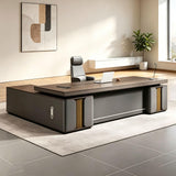 L Shaped Executive Desk with Side Cabinet, CPU Storage and Power Hub