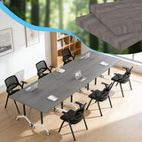 Folding Conference Room Table with Large Wheels,Space-Saving Stackable Folding Meeting Table Modular Flip-Top
