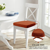 Wellsin Chair Cushions for Dining Chairs 6 Pack - Kitchen Chair Cushions with Ties and Non-Slip Backing