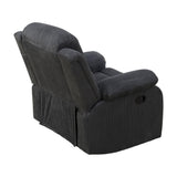 MOOLSUN Living Room Furniture Set Corduroy Recliner Compartments and Cup Holders Reclining for Home Theater/Office(A-Dark Grey Corduroy,Chair)