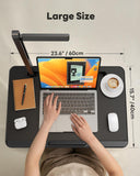 Laptop Table with LED Desk Light, SAIJI Laptop Stand for Bed