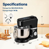 VIVOHOME Stand Mixer with Fermentation, One-Touch Presets Electric Dough Mixer with 6 Qt Bowl, Kitchen Standing Mixer for Baking, Black