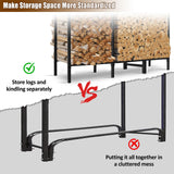 KYATE 4ft Firewood Rack Outdoor with Cover Fireplace Wood Storage Heavy Logs Stand Stacker Holder Strong Lumber Racks Outside for Courtyard Patio