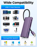 USB C Laptop Docking Station Dual HDMI Monitor 10in1 Dongle Type-C Hub Dock