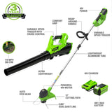 Greenworks 40V 16" TruBrushless™ Cordless Lawn Mower and Leaf Blower Combo Kit, 2.0Ah Battery and Charger Included