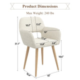 Home Office Desk Chair, Corduroy Vanity Chair 2PCS for Teen Girls, Beige