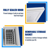Chest Freezer 3.5 cu ft Small Deep Freezer Mini Freezers Free-Standing Top Door Freezer Removable Basket and Adjustable 7 Thermostat for Garage Apartment Kitchen White