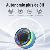 IPX7 Waterproof Shower Bluetooth Speaker, Portable Small Speaker with Suction Cup and Time Display, Loud Crystal Sound & Bass 10H Playtime 1100mAh, Wireless Shower Speakers for Pool, Beach Gift Blue