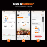 4-Probe WiFi Wireless Meat Thermometer with 360°Readable LCD Standalone Base, WiFi and Bluetooth 5.3 Unlimited Range, IPX8 Waterproof Food Kitchen Thermoemte