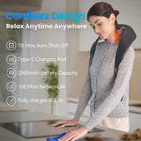 Cordless Neck Massager with Heat, 4D Kneading Neck and Shoulder Massager Deep Tissue, Shiatsu Neck Back Massager Pillow COMFIER