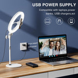 Desk Ring Light with Stand for Computer, Zoom Lighting for Computer