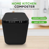 NutriChef Electric Kitchen Composter | 3 Quart Food Recycler | Food Waste Compost Bin for Countertop | 1 Button to Compost, Easy to Clean Composter Bucket | Low Noise, Odorless & Auto Clean | Grey