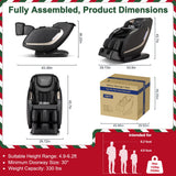 EASPEARL 2026 Massage Chair Full Body,SL-Track,165°Zero Gravity Massage with Full Body Heat,APP Control,Airbags,Bluetooth Speaker,12 Auto Modes,3-Row Foot Rollers,Body Scan(Black)