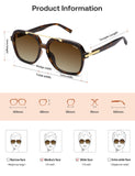 SOJOS Big Trendy Polarized Aviator Sunglasses for Women Men, 80s 90s Retro Square Aviators Sun Glasses SJ2672, Brown Tortoise/Brown