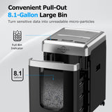 300-Sheet Auto Feed Paper Shredder, P-5 High Security Heavy Duty Shredders for Office Use, 60 Minutes Non-Stop Micro Cut Shredding