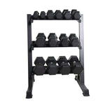 CAP 280 LB, 550 LB, 1200 LB Dumbbell Set with Horizontal 2-3 Tier Rack