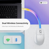 Keychron M6 8K Wireless Gaming Mouse, 2.4G/Bluetooth/Wired, PixArt 3950 Sensor, 8000Hz Polling, Silent Clicks, 5 On-Board Memory Profiles for Plug & Play, Programmable for Mac/Win/Linux – White